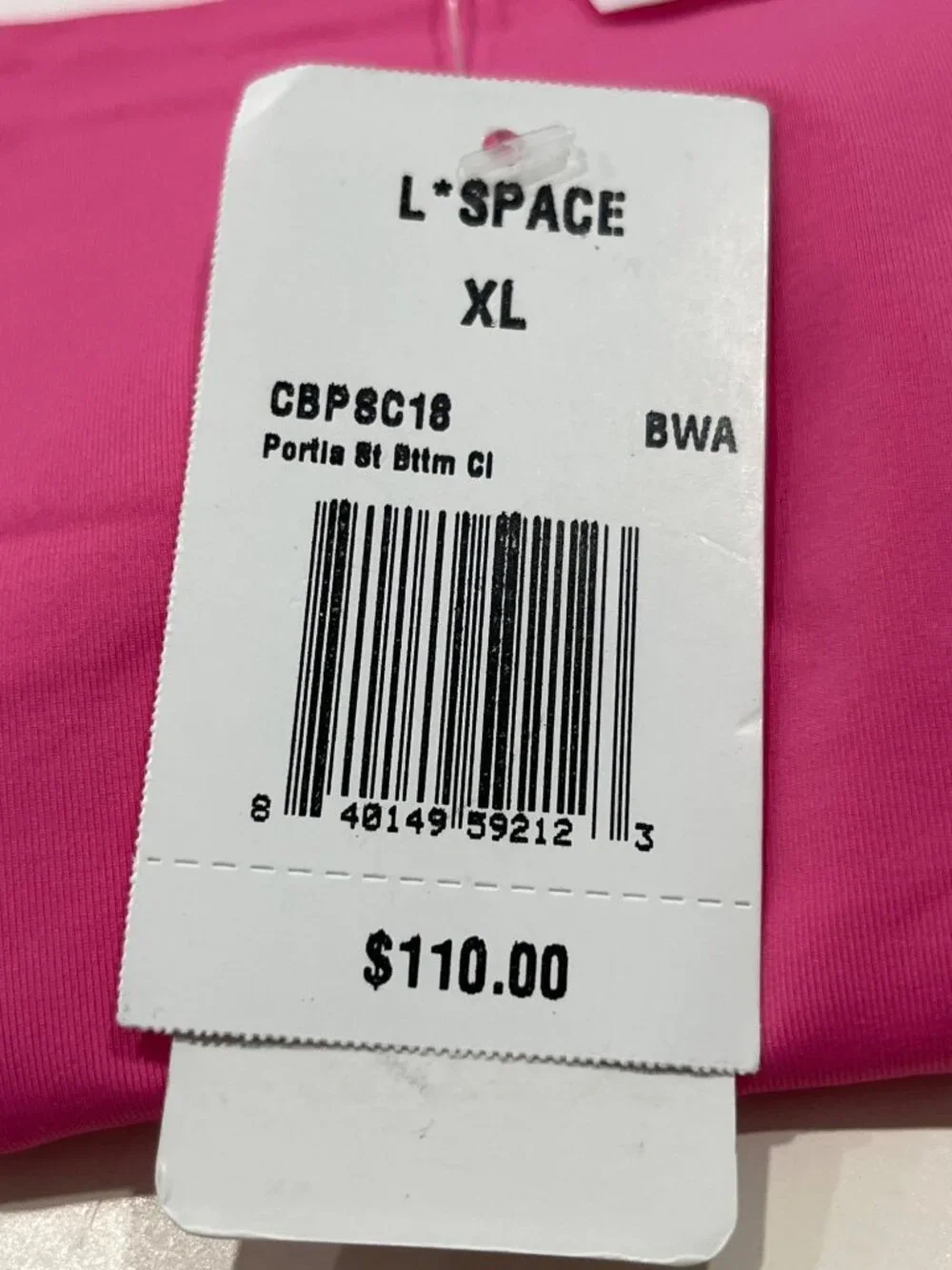 L*Space Portia Stripe Bikini Bottoms in Bubblegum Pink White Aura XLarge New